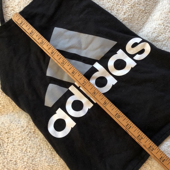 Adidas crop logo halter top OSFM gulley -tie lace -up back - Picture 11 of 12